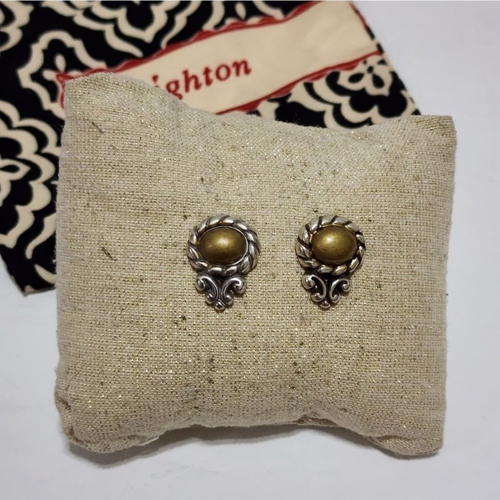 Brighton mixed metals floral drop stud earrings - Picture 2 of 5